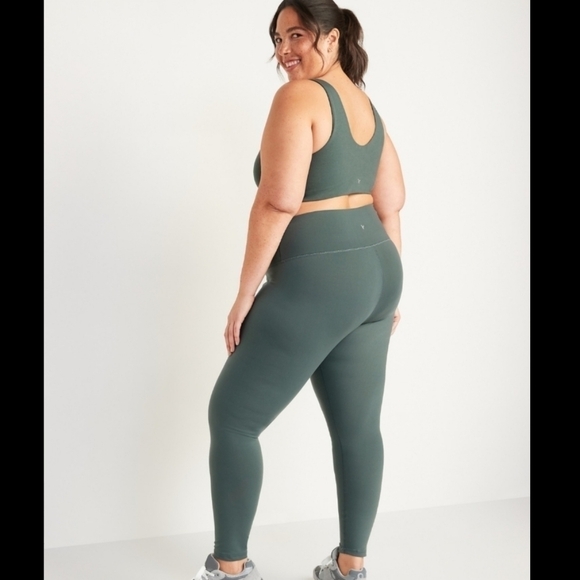 Old Navy High-Waisted PowerPress 7/8 Length Green Leggings - Size 3X - Picture 2 of 7